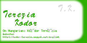 terezia kodor business card